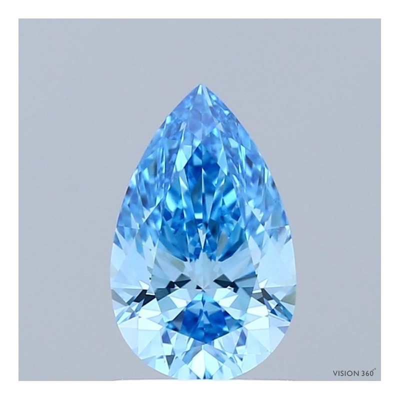 Diament laboratoryjny o barwie fantazyjnej szlif gruszkowy, 1.16ct, VVS2, Fancy Vivid Blue, IGI LG729503044