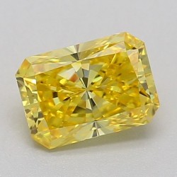 Diament laboratoryjny o barwie fantazyjnej radiant, 0.5ct, VVS2, Fancy Vivid Yellow, IGI LG635427868