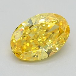 Diament laboratoryjny o barwie fantazyjnej szlif owalny, 0.7ct, VVS1, Fancy Vivid Yellow, IGI LG641470586
