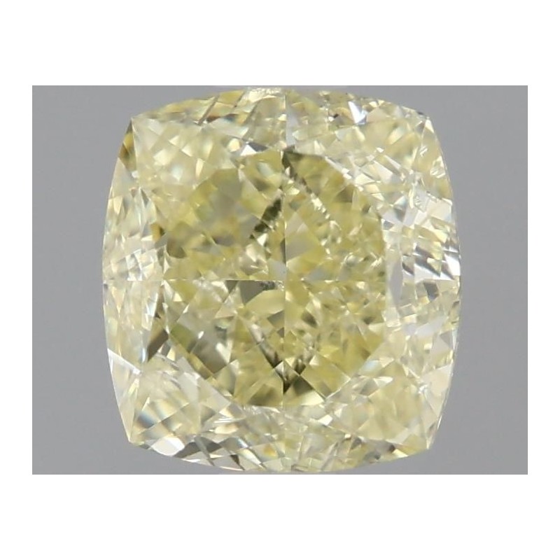Diament o barwie fantazyjnej szlif poduszkowy modyfikowany, 1ct, SI2, Fancy Light Yellow, GIA 6462593333