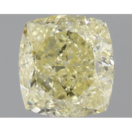 Diament o barwie fantazyjnej szlif poduszkowy modyfikowany, 1ct, SI2, Fancy Light Yellow, GIA 6462593333