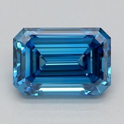 Diament laboratoryjny o barwie fantazyjnej szlif szmaragdowy, 0.55ct, VVS1, Fancy Vivid Blue, IGI LG683504362