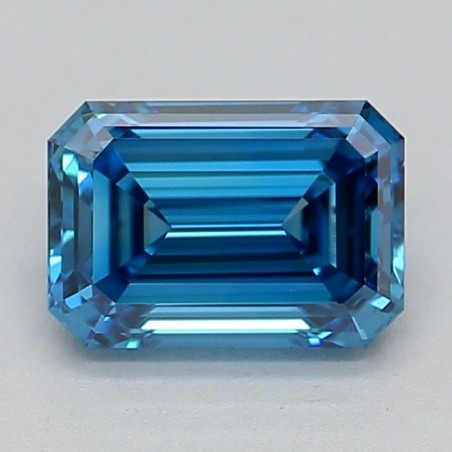 Diament laboratoryjny o barwie fantazyjnej szlif szmaragdowy, 0.55ct, VVS1, Fancy Vivid Blue, IGI LG683504362