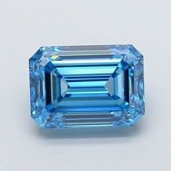 Diament laboratoryjny o barwie fantazyjnej szlif szmaragdowy, 2.53ct, VVS2, Fancy Vivid Blue, IGI LG737573973
