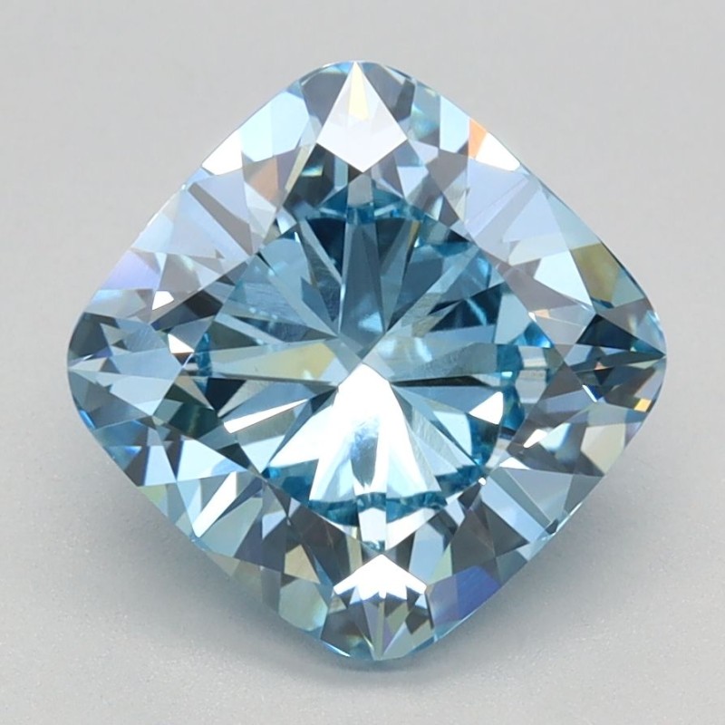 Diament laboratoryjny o barwie fantazyjnej szlif poduszkowy brylantowy, 2.63ct, VVS2, Fancy Intense Blue, IGI LG618493856