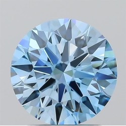 Diament laboratoryjny o barwie fantazyjnej szlif okrągły, 1.5ct, VVS2, Fancy Vivid Blue, IGI LG722550154