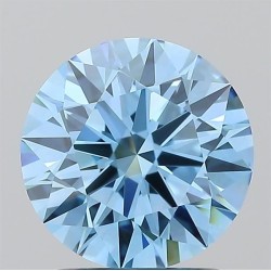 Diament laboratoryjny o barwie fantazyjnej szlif okrągły, 1.53ct, VVS2, Fancy Vivid Blue, IGI LG722550155