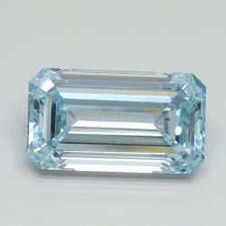 Diament laboratoryjny o barwie fantazyjnej szlif szmaragdowy, 1.01ct, VVS2, Fancy Intense Blue, IGI LG710541822