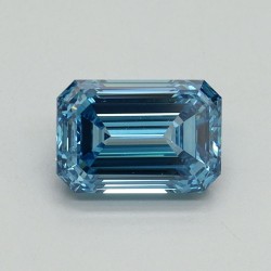 Diament laboratoryjny o barwie fantazyjnej szlif szmaragdowy, 1.06ct, VVS2, Fancy Vivid Blue, IGI LG707519274