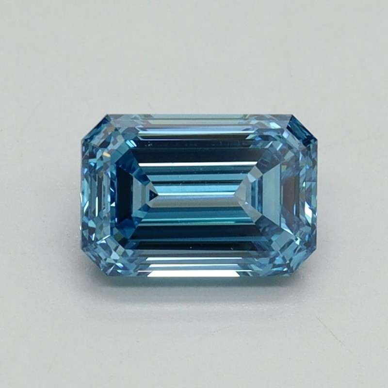 Diament laboratoryjny o barwie fantazyjnej szlif szmaragdowy, 1.06ct, VVS2, Fancy Vivid Blue, IGI LG707519274