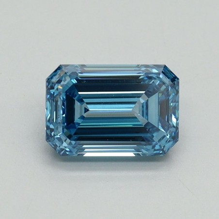 Diament laboratoryjny o barwie fantazyjnej szlif szmaragdowy, 1.06ct, VVS2, Fancy Vivid Blue, IGI LG707519274