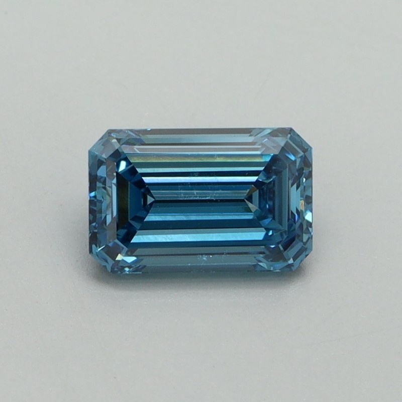 Diament laboratoryjny o barwie fantazyjnej szlif szmaragdowy, 1.03ct, VVS2, Fancy Vivid Blue, IGI LG707519332