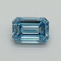 Diament laboratoryjny o barwie fantazyjnej szlif szmaragdowy, 1.03ct, VVS2, Fancy Vivid Blue, IGI LG707519244