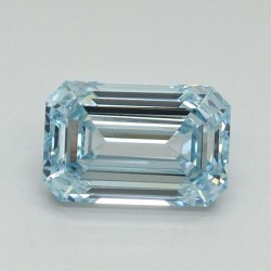 Diament laboratoryjny o barwie fantazyjnej szlif szmaragdowy, 1ct, VVS2, Fancy Intense Blue, IGI LG710541692