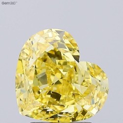 Diament laboratoryjny o barwie fantazyjnej serce, 2.58ct, VVS2, Fancy Vivid Yellow, IGI LG719554123