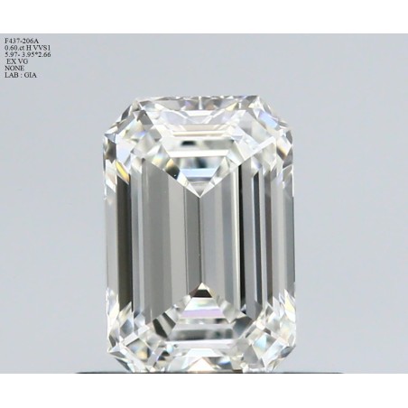 Diament szlif szmaragdowy, 0.6ct, VVS1, H, GIA 6515881312