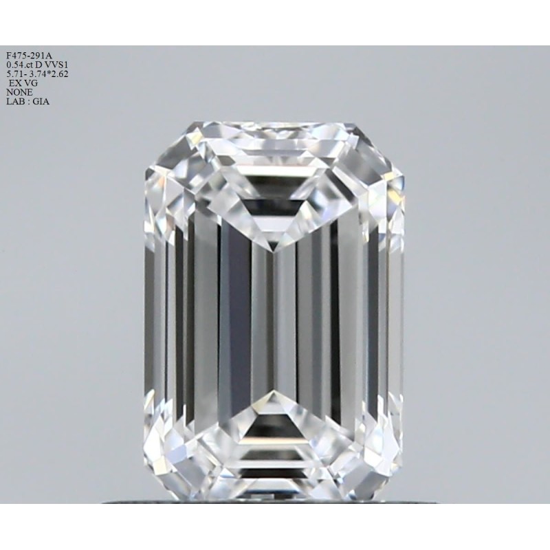 Diament szlif szmaragdowy, 0.54ct, VVS1, D, GIA 6515918057
