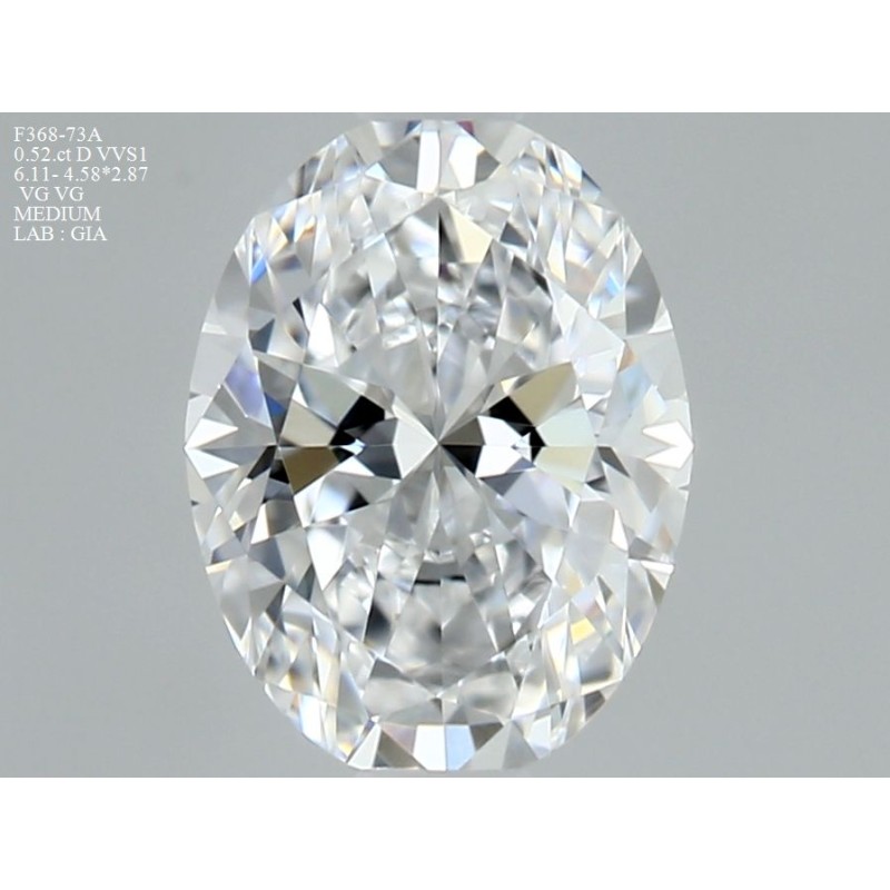 Diament szlif owalny, 0.52ct, VVS1, D, GIA 6475868466