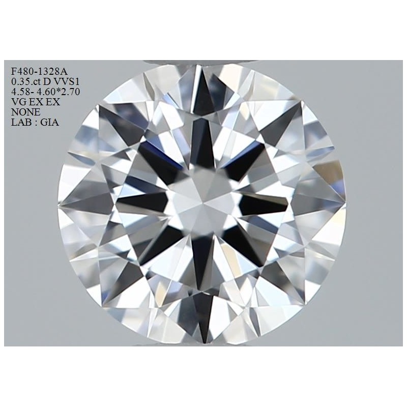 Diament szlif okrągły, 0.35ct, VVS1, D, GIA 1539841257