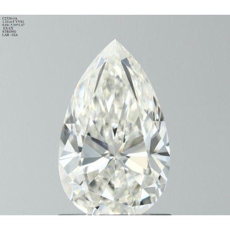 Diament szlif gruszkowy, 1.1ct, VVS1, F, GIA 1525562586