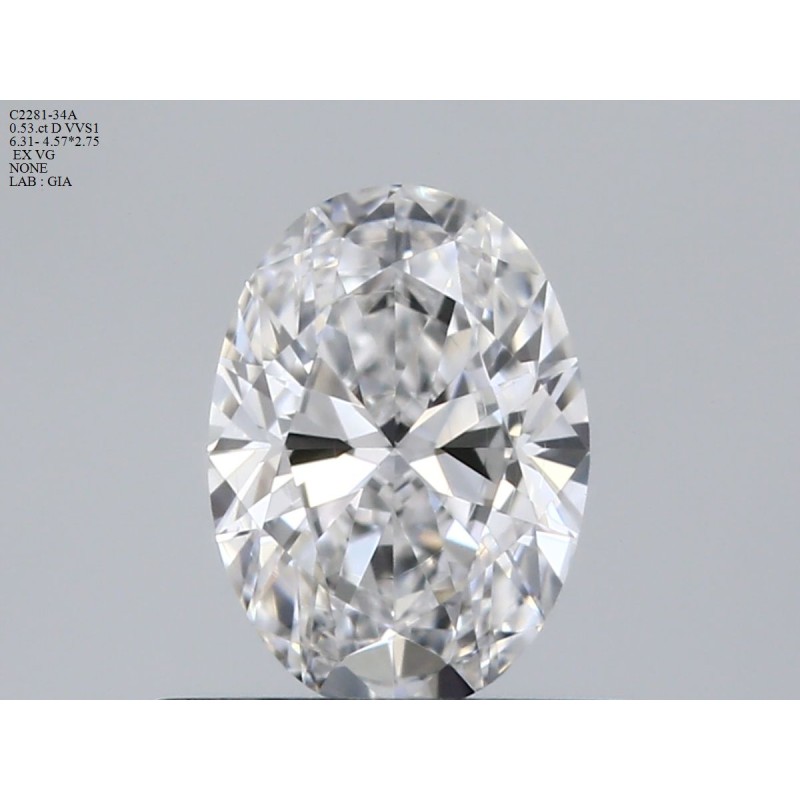 Diament szlif owalny, 0.53ct, VVS1, D, GIA 7506275859 Diament szlif owalny, 0.53ct, VVS1, D, GIA 7506275859