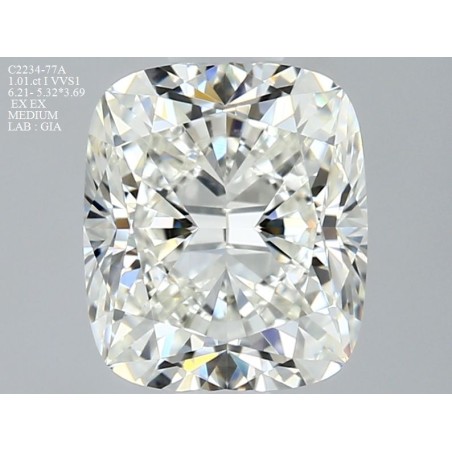 Diament szlif poduszkowy brylantowy, 1.01ct, VVS1, I, GIA 2476419074