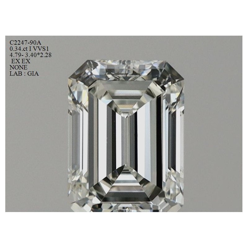 Diament szlif szmaragdowy, 0.34ct, VVS1, I, GIA 6495040190