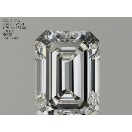 Diament szlif szmaragdowy, 0.34ct, VVS1, I, GIA 6495040190