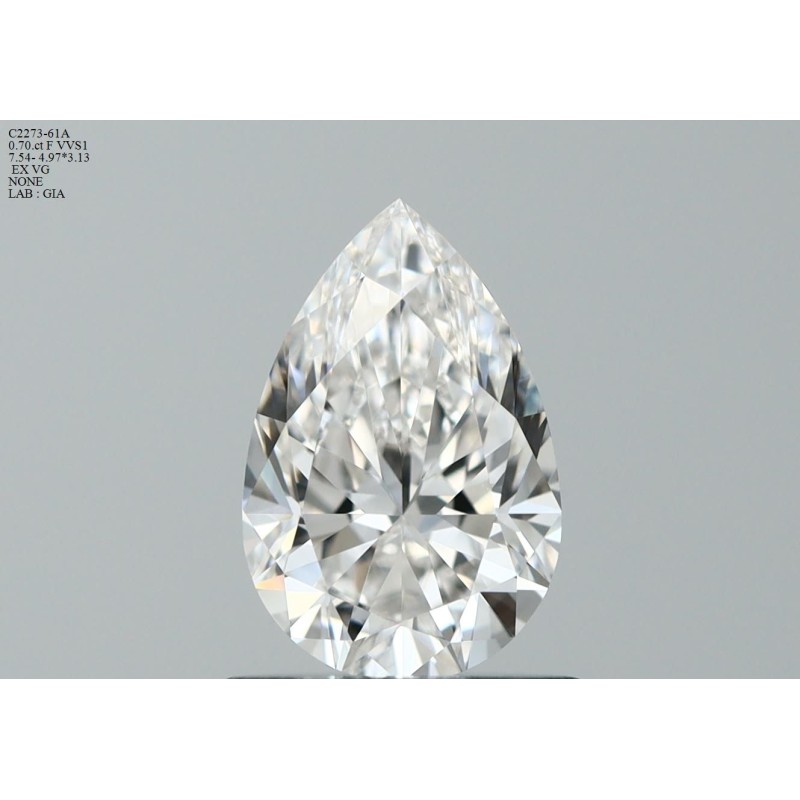 Diament szlif gruszkowy, 0.7ct, VVS1, F, GIA 2534769569