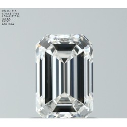 Diament szlif szmaragdowy, 0.7ct, VVS1, F, GIA 5513868904