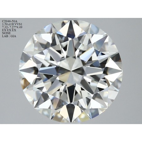 Diament szlif okrągły, 1.5ct, VVS1, H, GIA 2447201387