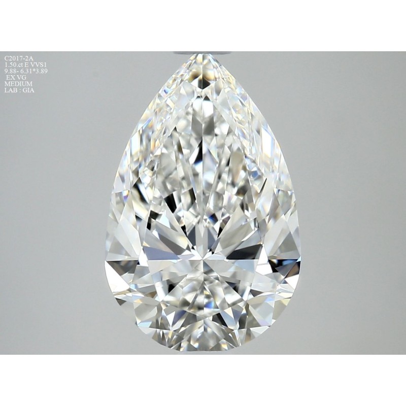 Diament szlif gruszkowy, 1.5ct, VVS1, E, GIA 2426689547