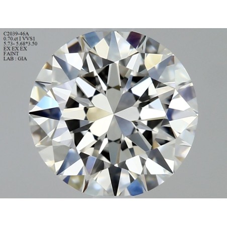 Diament szlif okrągły, 0.7ct, VVS1, I, GIA 6445054139
