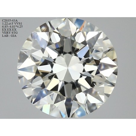 Diament szlif okrągły, 1.22ct, VVS1, F, GIA 5433816967