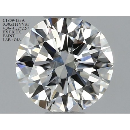 Diament szlif okrągły, 0.3ct, VVS1, H, GIA 2418395864