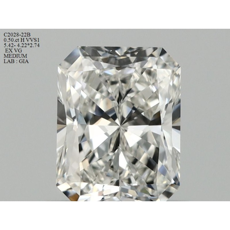 Diament radiant, 0.5ct, VVS1, H, GIA 7426886549