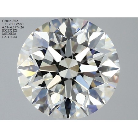 Diament szlif okrągły, 1.2ct, VVS1, H, GIA 1449444350