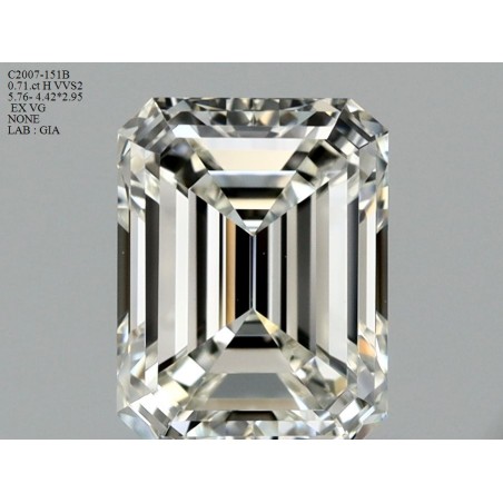 Diament szlif szmaragdowy, 0.71ct, VVS2, H, GIA 6421017269