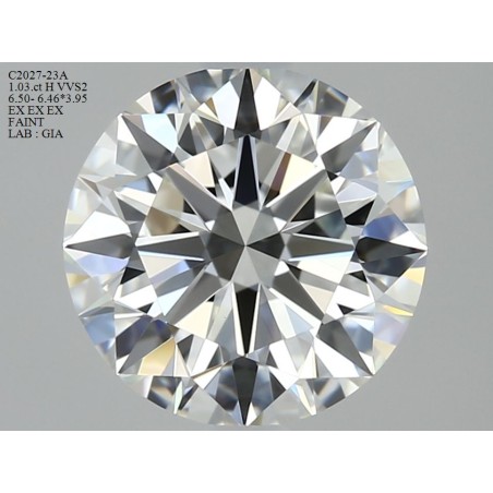 Diament szlif okrągły, 1.03ct, VVS2, H, GIA 2436051688