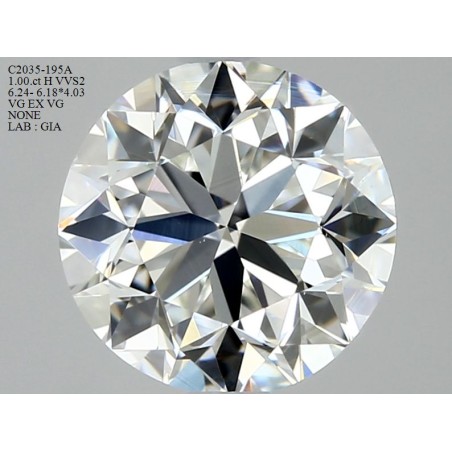 Diament szlif okrągły, 1.0ct, VVS2, H, GIA 7431614410