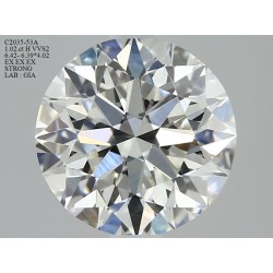 Diament szlif okrągły, 1.02ct, VVS2, H, GIA 1438816958