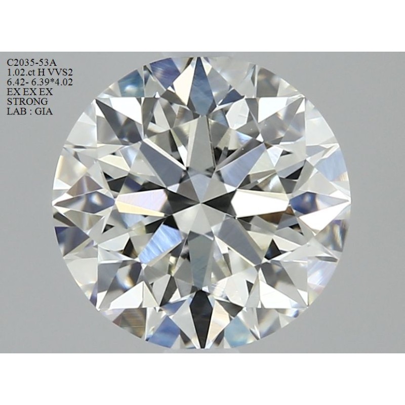 Diament szlif okrągły, 1.02ct, VVS2, H, GIA 1438816958 Diament szlif okrągły, 1.02ct, VVS2, H, GIA 1438816958