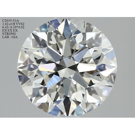 Diament szlif okrągły, 1.02ct, VVS2, H, GIA 1438816958