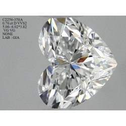 Diament serce, 0.7ct, VVS2, D, GIA 6481604739