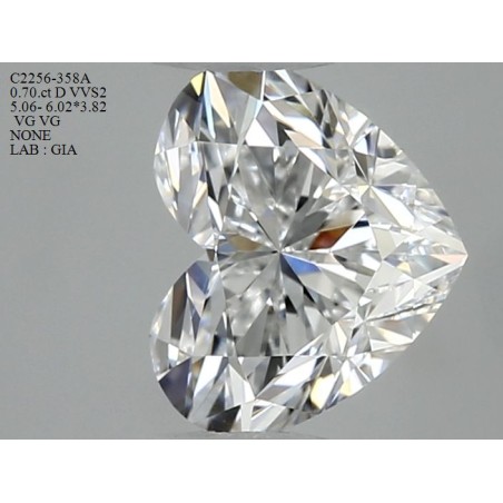 Diament serce, 0.7ct, VVS2, D, GIA 6481604739