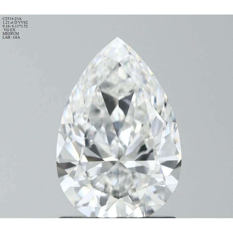 Diament szlif gruszkowy, 1.21ct, VVS2, D, GIA 6521513606 Diament szlif gruszkowy, 1.21ct, VVS2, D, GIA 6521513606