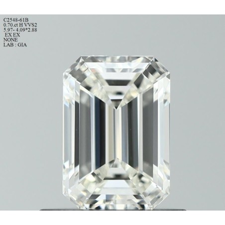 Diament szlif szmaragdowy, 0.7ct, VVS2, H, GIA 1529879179