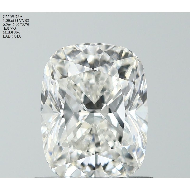 Diament szlif poduszkowy brylantowy, 1ct, VVS2, G, GIA 7516919513 Diament szlif poduszkowy brylantowy, 1ct, VVS2, G, GIA 7516919513