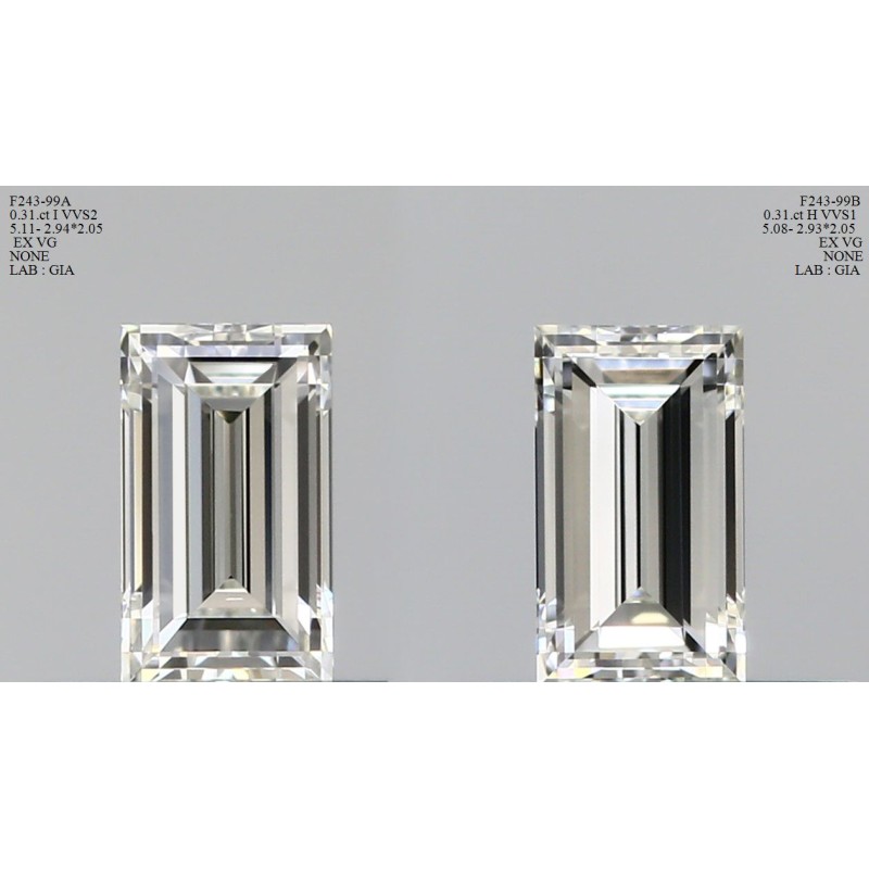 Diament bagietka, 0.31ct, VVS2, I, GIA 6432838616 Diament bagietka, 0.31ct, VVS2, I, GIA 6432838616