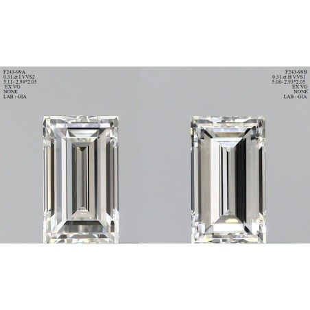 Diament bagietka, 0.31ct, VVS2, I, GIA 6432838616